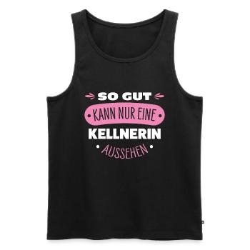 Kellnerin - Männer Premium Bio Tank Top - Schwarz - Vorne - Michal (187cm)