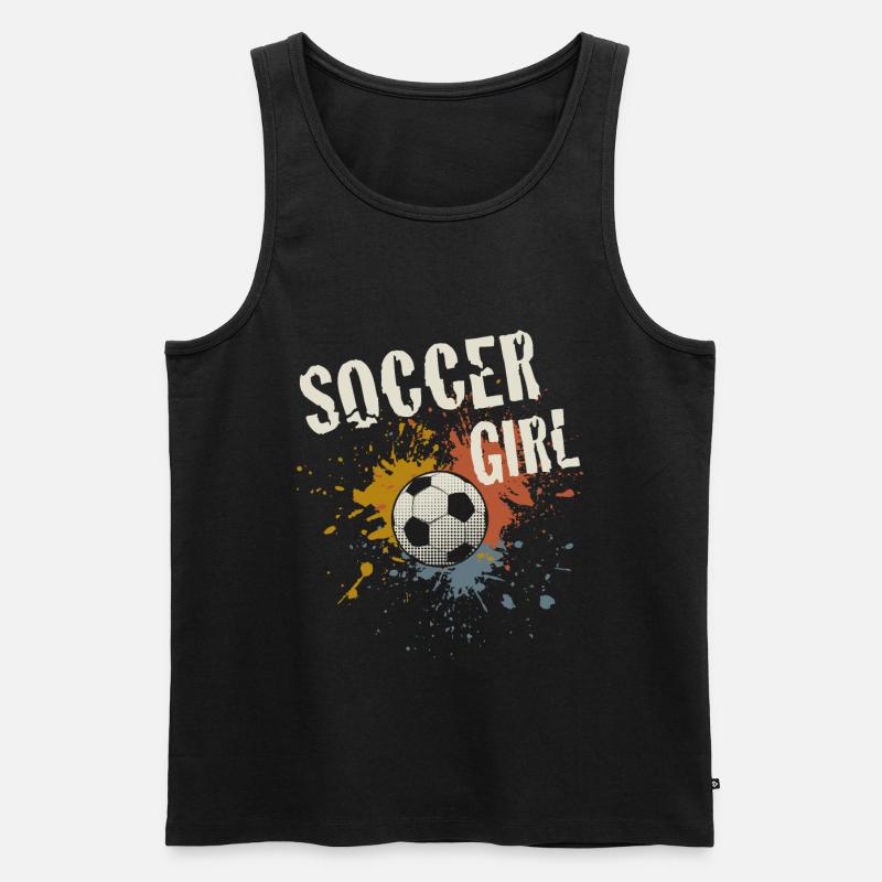 Fußball Mädchen - Männer Premium Bio Tank Top - Schwarz