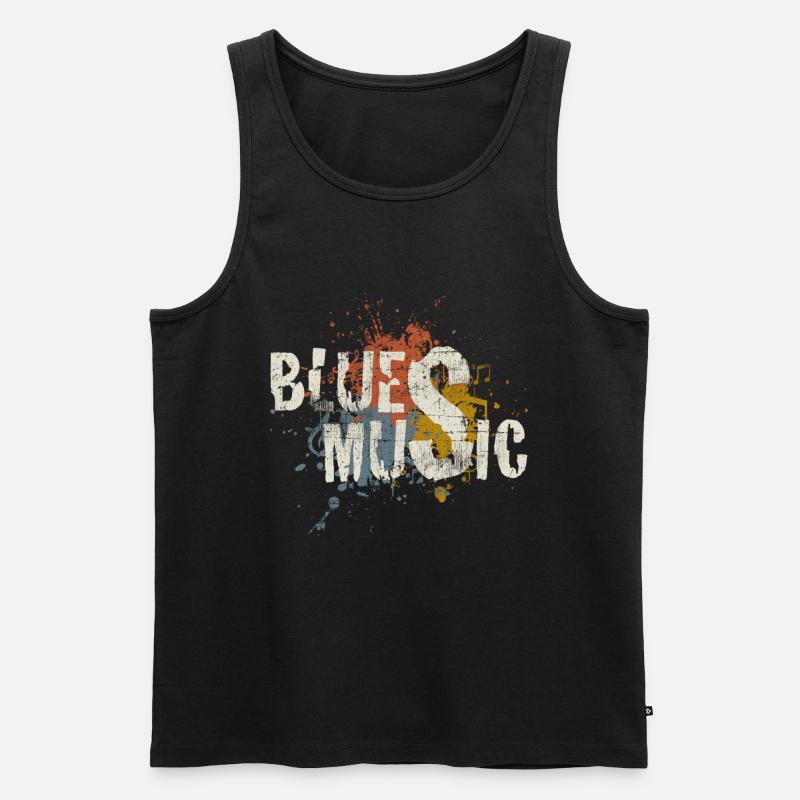 Blues - Männer Premium Bio Tank Top - Schwarz