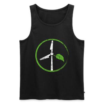 Énergie éolienne - Débardeur bio Premium Homme - noir - Devant - Michal (187cm)