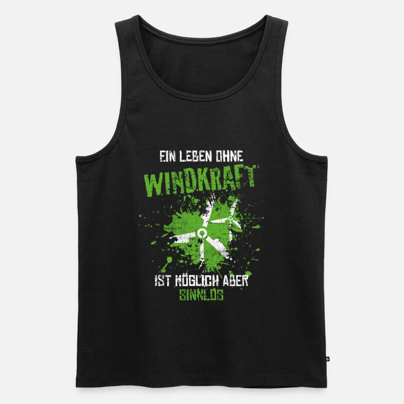Windkraft - Männer Premium Bio Tank Top - Schwarz