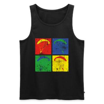 Gleitschirmfliegen - Männer Premium Bio Tank Top - Schwarz - Vorne - Michal (187cm)