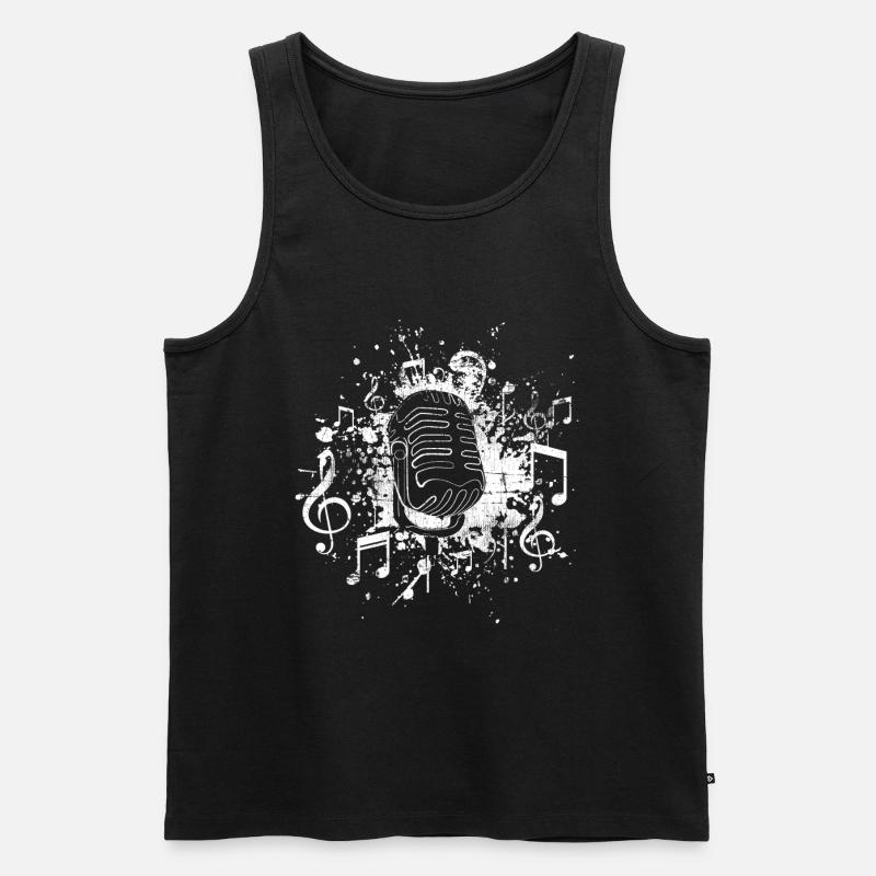 Singen Mikrofon - Männer Premium Bio Tank Top - Schwarz