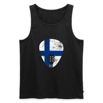 Finlande Guitare - Débardeur bio Premium Homme - noir - Devant - Michal (187cm)