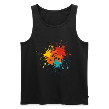 Würfel - Männer Premium Bio Tank Top - Schwarz - Vorne - Michal (187cm)