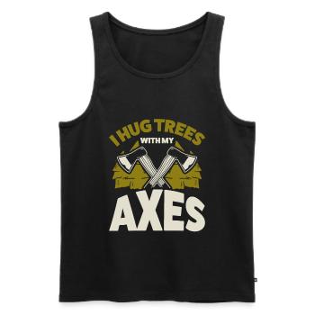 Lumberjack - Men's Premium Organic Tank Top - black - Front - Michal (187cm)