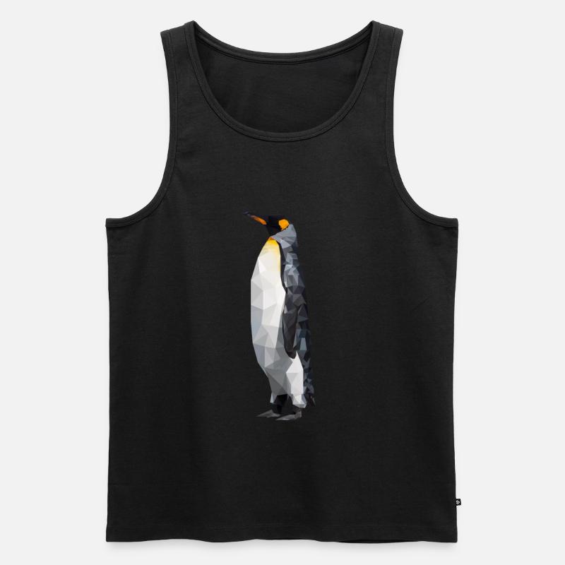 Polygon Pinguin Tier Design - Männer Premium Bio Tank Top - Schwarz
