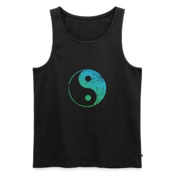 Yin Yang - Débardeur bio Premium Homme - noir - Devant - Michal (187cm)