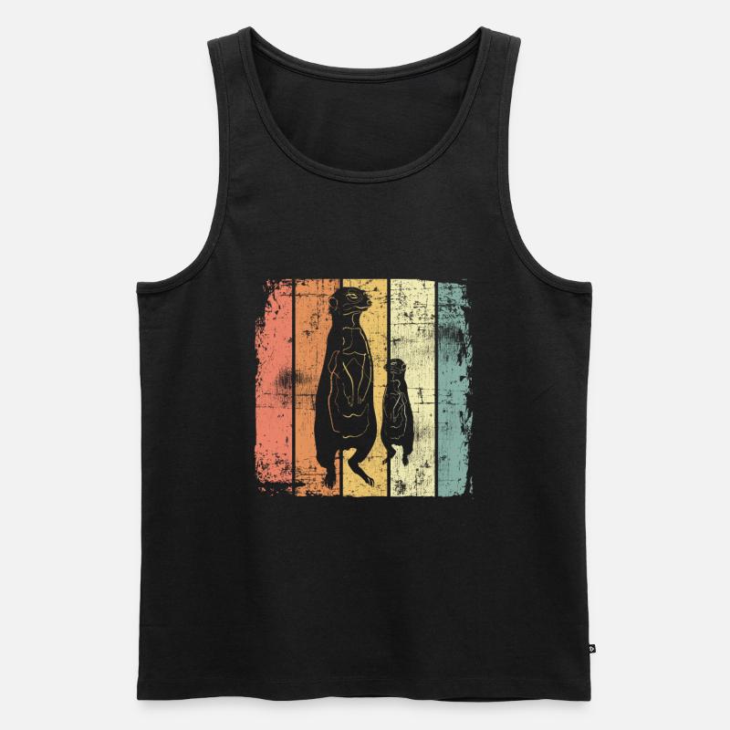 Erdmännchen - Männer Premium Bio Tank Top - Schwarz
