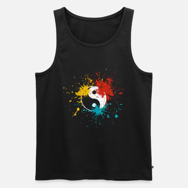 Yin Yang - Männer Premium Bio Tank Top - Schwarz