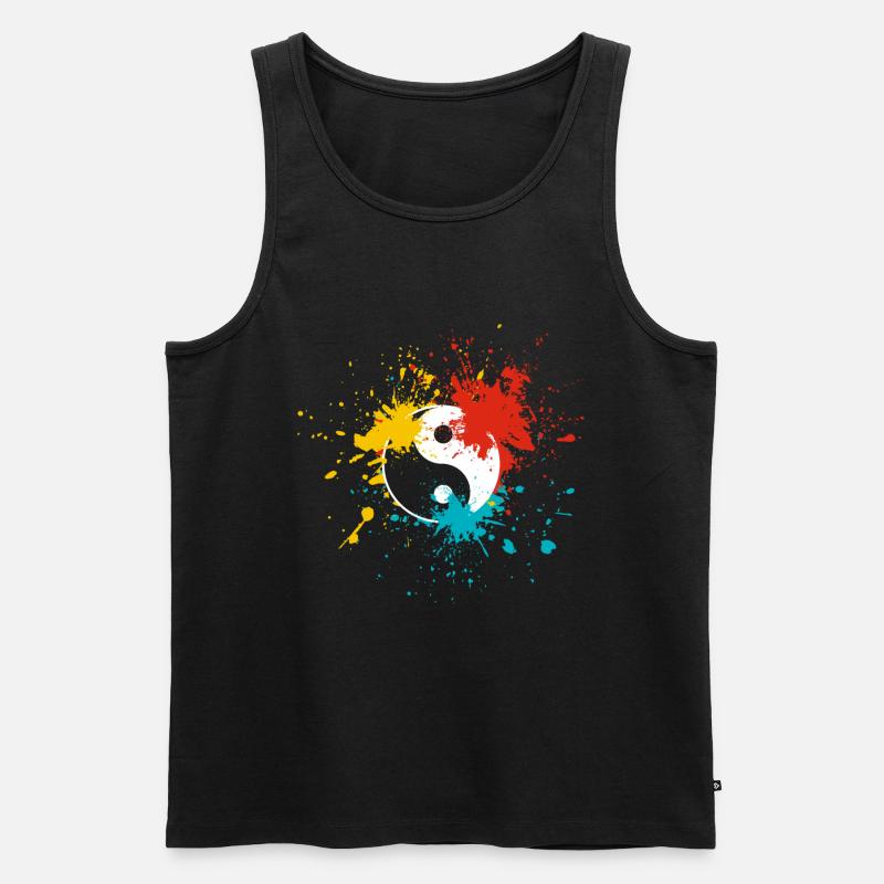 Yin Yang - Männer Premium Bio Tank Top - Schwarz