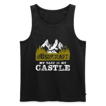 Outdoor Bushcraft - Männer Premium Bio Tank Top - Schwarz - Vorne - Michal (187cm)