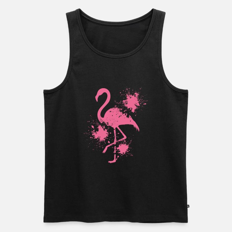 Flamingo - Männer Premium Bio Tank Top - Schwarz