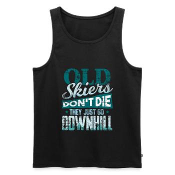 Ski Skifahrer Opa Papa - Männer Premium Bio Tank Top - Schwarz - Vorne - Michal (187cm)