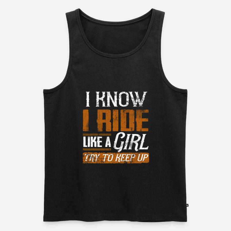 Reiter Mädchen Pferdemädchen - Männer Premium Bio Tank Top - Schwarz