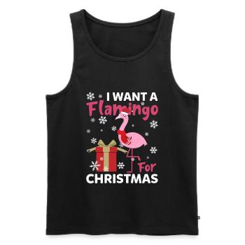 I Want A Flamingo For Christmas Funny Flamingo - Débardeur bio Premium Homme - noir - Devant - Michal (187cm)