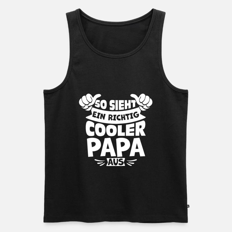 Cooler Papa - Männer Premium Bio Tank Top - Schwarz