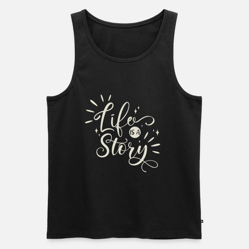 Leben Zitat - Männer Premium Bio Tank Top - Schwarz