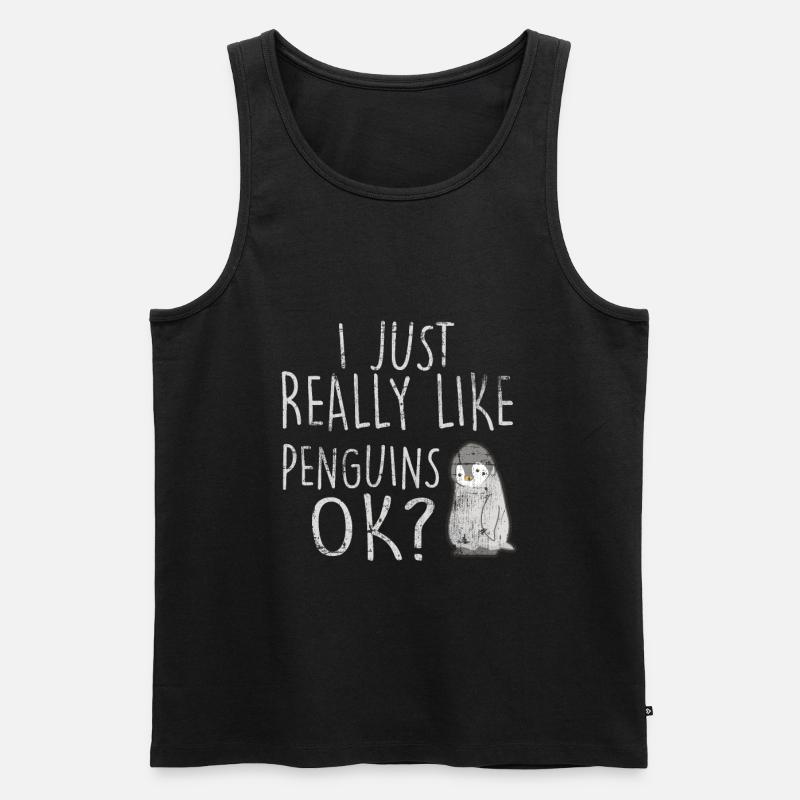 Pinguin - Männer Premium Bio Tank Top - Schwarz