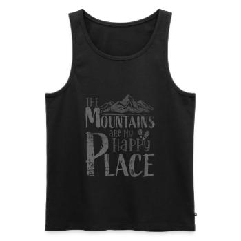 Wandern Berge - Männer Premium Bio Tank Top - Schwarz - Vorne - AI Model Male 178 light (178cm)