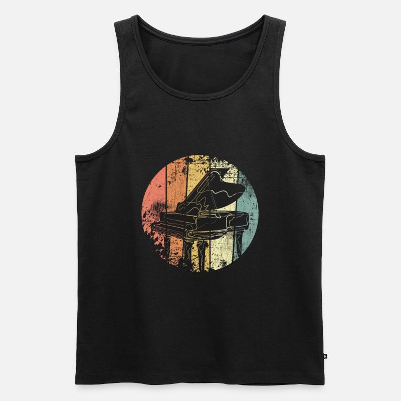 Klavier retro - Männer Premium Bio Tank Top - Schwarz