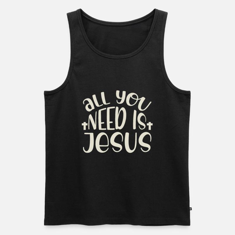 Jesus - Männer Premium Bio Tank Top - Schwarz