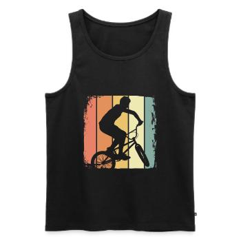 BMX retro - Männer Premium Bio Tank Top - Schwarz - Vorne - AI Model Male 178 light (178cm)
