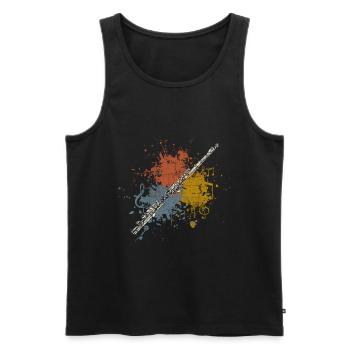 Flute retro - Men's Premium Organic Tank Top - black - Front - AI Model Male 178 light (178cm)