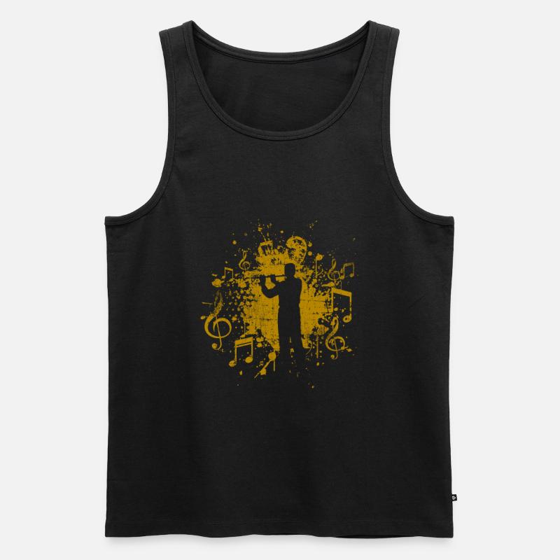 Querflöte - Männer Premium Bio Tank Top - Schwarz