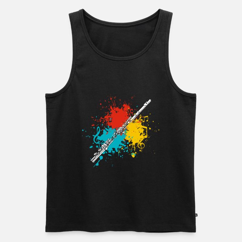 Querflöte - Männer Premium Bio Tank Top - Schwarz