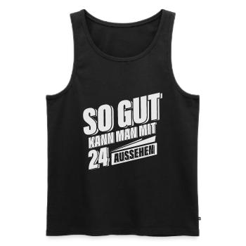 24. Geburtstag - Männer Premium Bio Tank Top - Schwarz - Vorne - Michal (187cm)