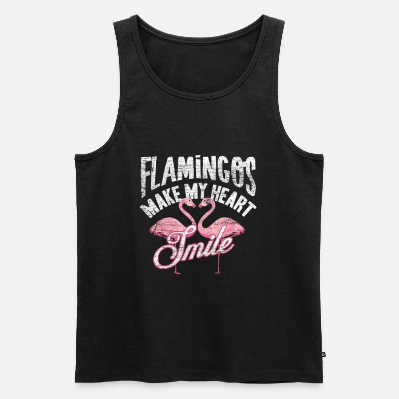 Flamingo - Männer Premium Bio Tank Top - Schwarz