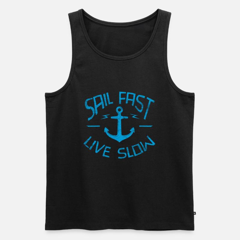 Segeln - Männer Premium Bio Tank Top - Schwarz