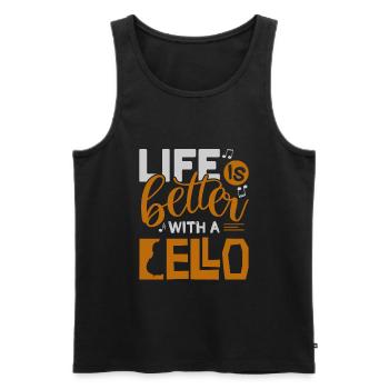 Cello - Männer Premium Bio Tank Top - Schwarz - Vorne - Michal (187cm)