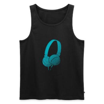 Écouteurs de musique - Débardeur bio Premium Homme - noir - Devant - Michal (187cm)