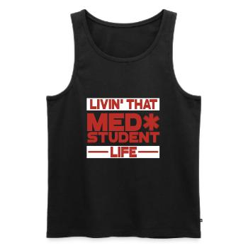 Étudiant en médecine - Débardeur bio Premium Homme - noir - Devant - AI Model Male 178 light (178cm)