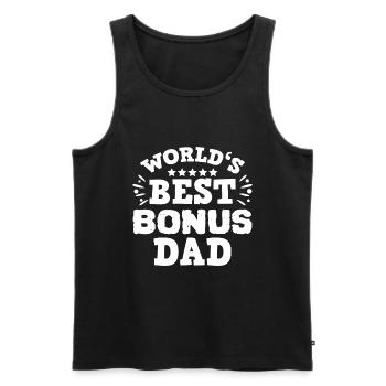 Bonus dad stepfather - Men's Premium Organic Tank Top - black - Front - Michal (187cm)