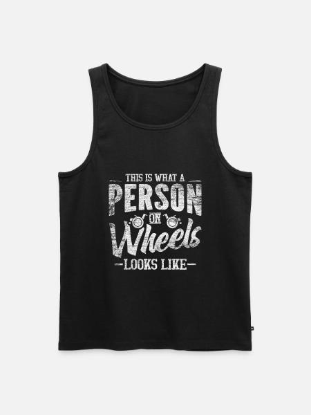 Rollstuhl Rolli Rollifahrer - Männer Premium Bio Tank Top - Schwarz