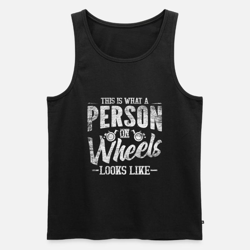 Rollstuhl Rolli Rollifahrer - Männer Premium Bio Tank Top - Schwarz
