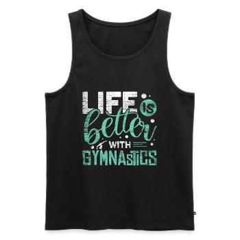 do gymnastics - Men's Premium Organic Tank Top - black - Front - AI Model Male 178 light (178cm)