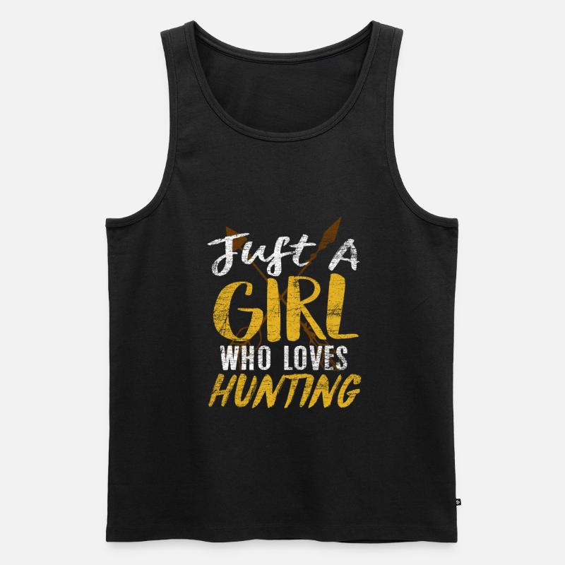 Jagd Mädchen Jägerin - Männer Premium Bio Tank Top - Schwarz