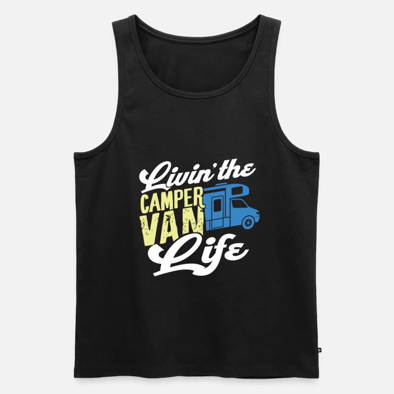 Camper Van - Männer Premium Bio Tank Top - Schwarz