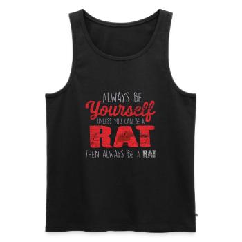 Ratte - Männer Premium Bio Tank Top - Schwarz - Vorne - Michal (187cm)