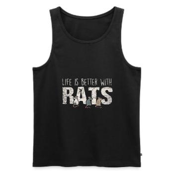 Ratte - Männer Premium Bio Tank Top - Schwarz - Vorne - Michal (187cm)