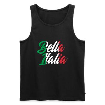 Italy - Men's Premium Organic Tank Top - black - Front - Michal (187cm)