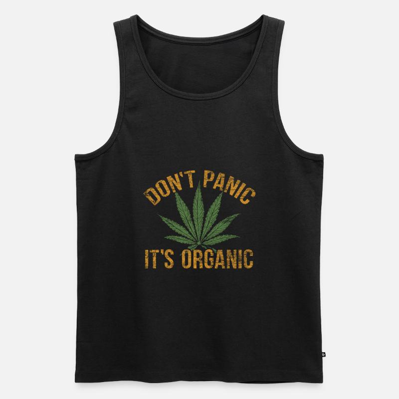 Cannabis - Männer Premium Bio Tank Top - Schwarz