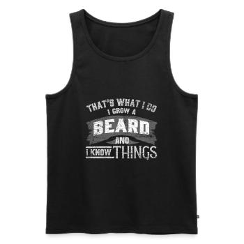 beard - Men's Premium Organic Tank Top - black - Front - Michal (187cm)
