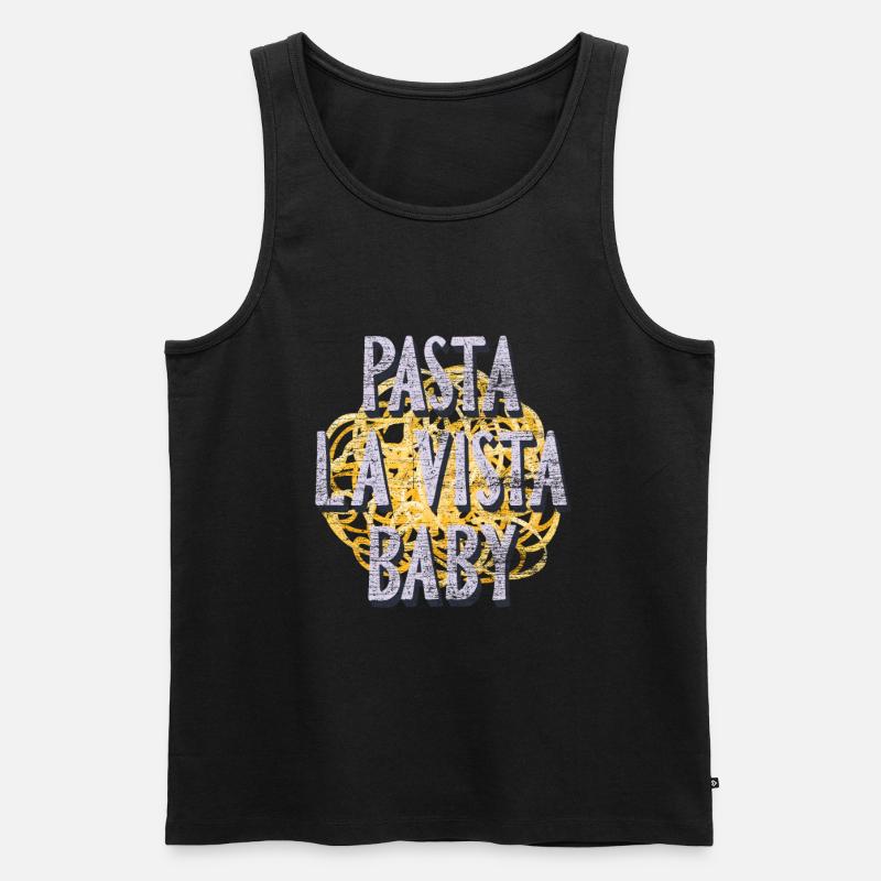 Pasta - Männer Premium Bio Tank Top - Schwarz