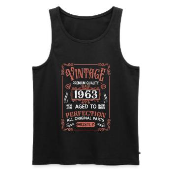 Birthday born in 1963 - Men's Premium Organic Tank Top - black - Front - AI Model Male 178 light (178cm)