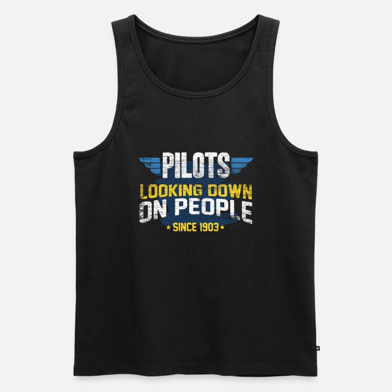Pilot - Männer Premium Bio Tank Top - Schwarz